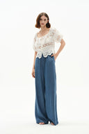 Jeans Seren de pierna ancha con cintura elástica en denim lyocell