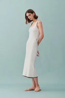 Hera Wide Sleeveless Strap Dress in Stretch Yarn Knit