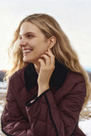 Chaqueta acolchada Udelle con cuello de pana en algodón mate con grafeno