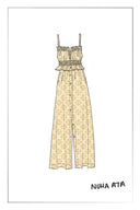 Lalia Flora Top and Maxi Skirt Matching Set in Linen Blend