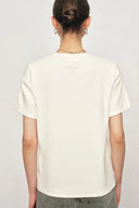 Lyra Hand-Painted Floral Logo T-Shirt in Cotton