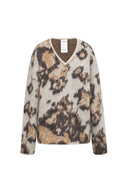 Elsie Leopard Print Sweater in Baby Alpaca Blend Knit