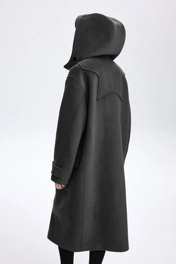 Nara Hand-Finished Horn Button Coat in Wool Melton – fbrq.com Nara Hand-Finished Horn Button Coat in Wool Melton – fbrq.com