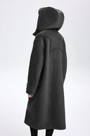 Nara Hand-Finished Horn Button Coat in Wool Melton
