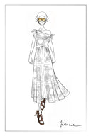 Nellie Cutwork Embroidered Scarf Tie Layered Sleeveless Dress in 100% Cotton with Lace