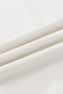 Domi White Buttoned Straight Leg Sweatpants