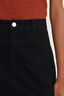 Nyssa Flared Midi Skirt in Stretchy Denim