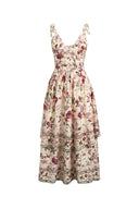 Seraphina Pomegranate  Sleeveless Dress in Linen Blend