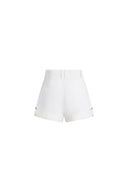 Barney A Line Cuffed  Cargo Short in Linen Blend