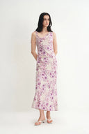 theory asymmetrical silk georgette dress Theory Draped Tie Neck Dress In Speckled Silk - Black