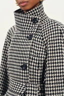 Saki Reversible Long Coat in Merino Houndstooth