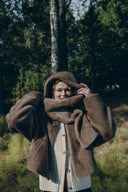 Rara Hooded Scarf Jacket in Faux Mink Fur