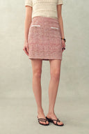 Falda corta con patrón de ondas April en punto fancy mezcla de algodón