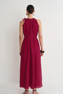 Alice Hand Woven Flora Sleeveless Dress in Acetate-Linen Blend