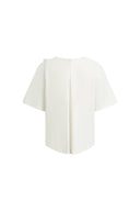 Camiseta Celine con Flores de Crochet a Mano y Perlas en Algodón