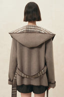 Aimee Embroidered Reversible Hooded Coat in Wool Blend