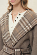 Aimee Embroidered Reversible Hooded Coat in Wool Blend