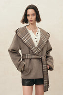 Aimee Embroidered Reversible Hooded Coat in Wool Blend