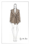 Aimee Embroidered Reversible Hooded Coat in Wool Blend