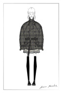 Ainsley Plaid Belted Stand Collar Jacket in Wool Blend