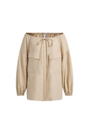 Alano Adjustable Off-Shoulder Shirt in Linen Blend