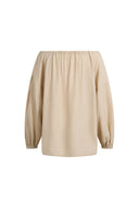 Alano Adjustable Off-Shoulder Shirt in Linen Blend