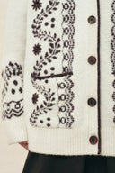 Alder Hand Embroidery Vine Jacquard Cardigan in Wool Blend