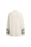 Alder Hand Embroidery Vine Jacquard Cardigan in Wool Blend