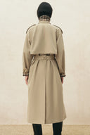 Alexandra Lightweight Belted Long Trench Coat in Cotton Blend Twill