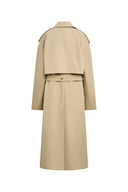 Alexandra Lightweight Belted Long Trench Coat in Cotton Blend Twill