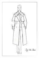 Alexandra Lightweight Belted Long Trench Coat in Cotton Blend Twill