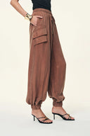Alice Airy Elasticated Waist Balloon Pants in Cupro Tencel Blend
