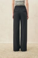 Alix Hand Braided Straight Leg Pants in Wool Blend