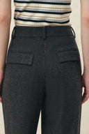 Alix Hand Braided Straight Leg Pants in Wool Blend