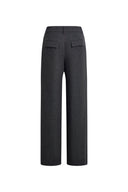Alix Hand Braided Straight Leg Pants in Wool Blend