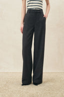 Alix Hand Braided Straight Leg Pants in Wool Blend