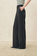 Alix Hand Braided Straight Leg Pants in Wool Blend