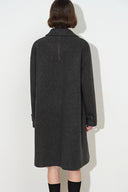 Amanda Oversized Lapel Midi Coat in 100% Wool