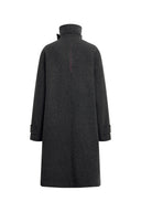 Amanda Oversized Lapel Midi Coat in 100% Wool