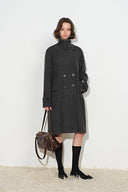 Amanda Oversized Lapel Midi Coat in 100% Wool