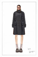 Amanda Oversized Lapel Midi Coat in 100% Wool
