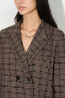 Amber Karierter Cropped-Blazer aus Wollmischung
