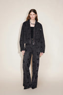 Amber Zipper Denim Jacket in Embellished Denim