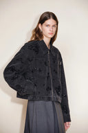 Amber Zipper Denim Jacket in Embellished Denim