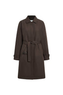 Ana Belted Trench Style Down Coat in 90% White Goose Down