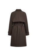 Ana Belted Trench Style Down Coat in 90% White Goose Down