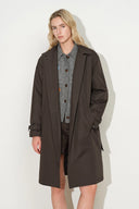 Ana Belted Trench Style Down Coat in 90% White Goose Down