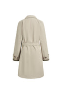 Trench-coat midi léger réversible Andrea à carreaux kaki