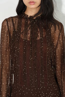 Anselm Kleid mit Polka-Dots, Rüschensaum und Innenslip