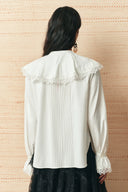 Anthea Lace Panel Shirt with Detachable Collar
